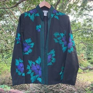 Birch Hill Silk Jacket Artsy Embellished Art to Wear